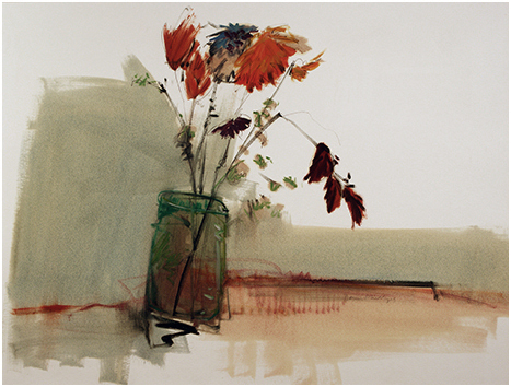 green vase